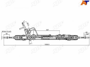 17 549 р. Рейка рулевая с ГУР LHD SAT  Nissan Almera  G15 (2012-2019), Renault Logan ( 1,  2) (2004-2025), Renault Sandero ( (BS),  (B8)) (2009-2025)  с доставкой в г. Йошкар-Ола. Увеличить фотографию 1