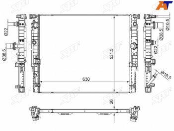 Радиатор охлаждающей жидкости SAT  5 серия  G30, 6 серия ( F13,  G32), 7 серия ( G11-G12,  G11,G12)