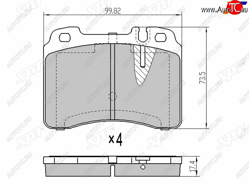 1 439 р. Колодки тормозные перед FR-FL SAT Mercedes-Benz E-Class W210 дорестайлинг седан (1996-1999)  с доставкой в г. Йошкар-Ола