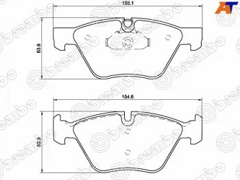 Колодки тормозные передние FL-FR SAT BMW 5 серия E60 седан дорестайлинг (2003-2007)