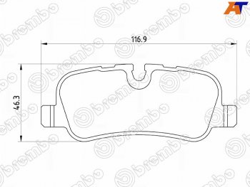 Колодки тормозные задние RH-LH SAT Land Rover Range Rover Sport 1 L320 дорестайлинг (2005-2009)