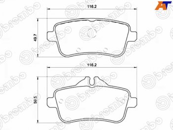 Колодки тормозные задние RH-LH SAT Mercedes-Benz SLK class R172 (2011-2024)