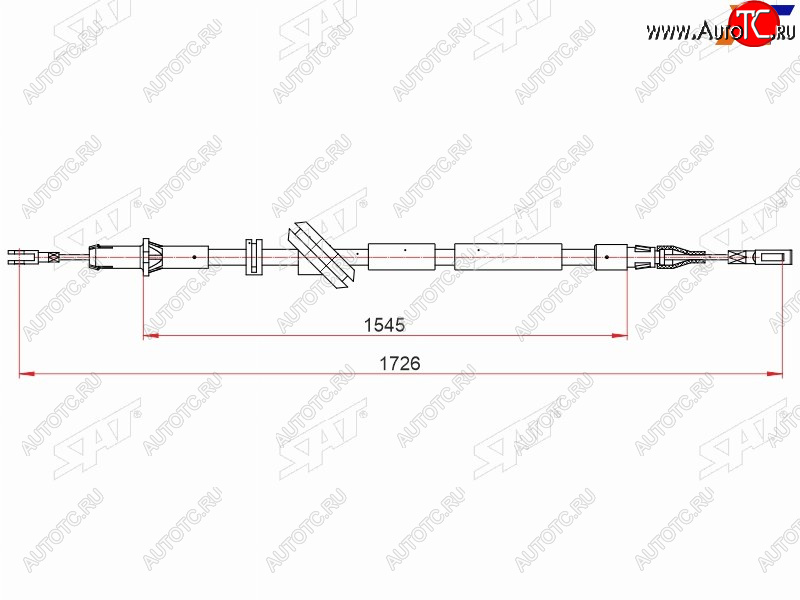 1 469 р. Трос ручника RH SAT   Mercedes-Benz E-Class  W211 (2002-2009) дорестайлинг седан, рестайлинг седан  с доставкой в г. Йошкар-Ола