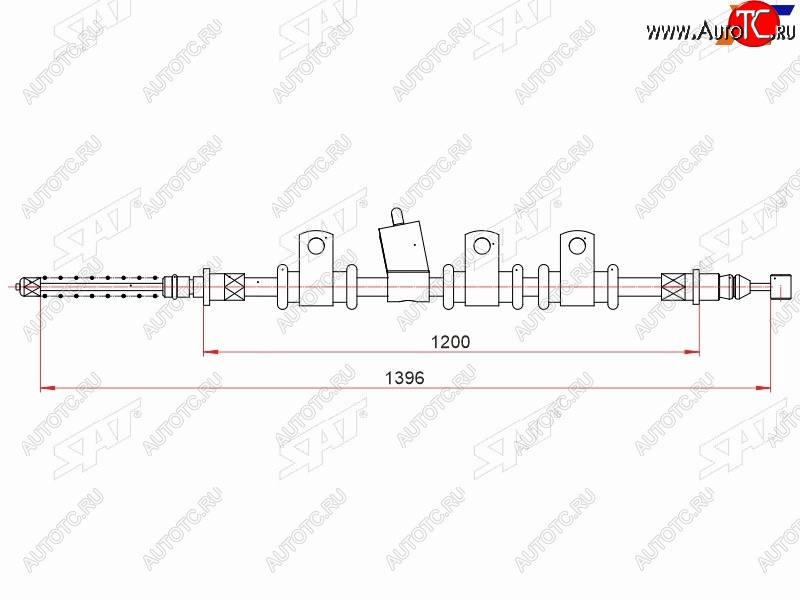 959 р. Трос ручного тормоза RH SAT  Chevrolet Aveo  T250 - Nexia  с доставкой в г. Йошкар-Ола