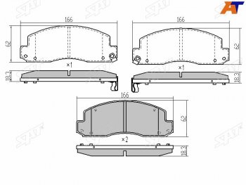 1 399 р. Колодки тормозные перед FL-FR SAT  Toyota Dyna  XZU (2002-2006) бортовой грузовик рестайлинг  с доставкой в г. Йошкар-Ола. Увеличить фотографию 1