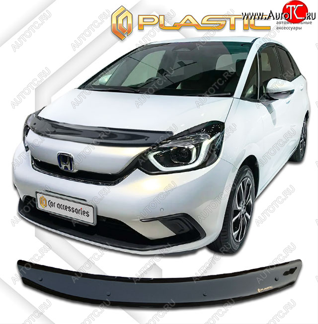 1 799 р. Дефлектор капота CA-Plastic  Honda Fit  4 GR (2019-2022) дорестайлинг (classic черный, без надписи)  с доставкой в г. Йошкар-Ола