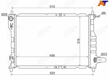 Радиатор SAT Chevrolet Spark M200,250 (2005-2010)