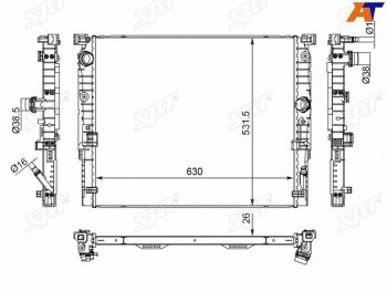 Радиатор охлаждающей жидкости SAT BMW 5 серия G30 дорестайлинг, седан (2016-2020)