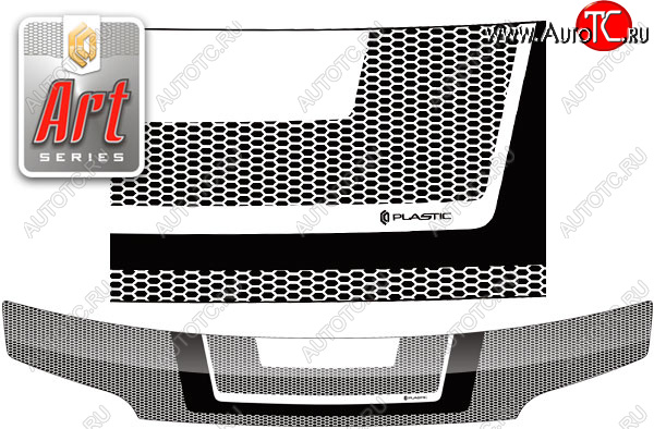 2 289 р. Дефлектор капота CA-Plastic  Daihatsu Coo (2005-2012) (серия ART белая)  с доставкой в г. Йошкар-Ола