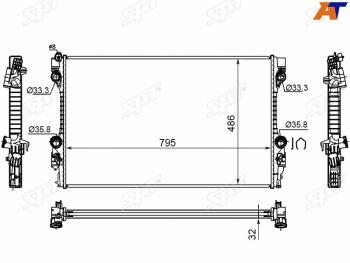 Радиатор охлаждающей жидкости SAT Porsche Cayenne 958 (2010-2014)