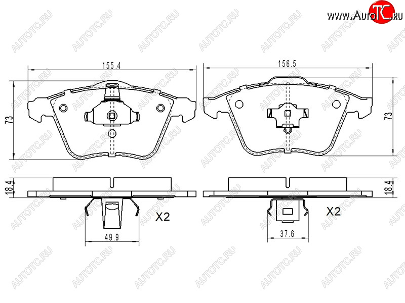 1 739 р. Колодки тормозные передние FL-FR SAT Ford Focus 2  седан дорестайлинг (2004-2008)  с доставкой в г. Йошкар-Ола