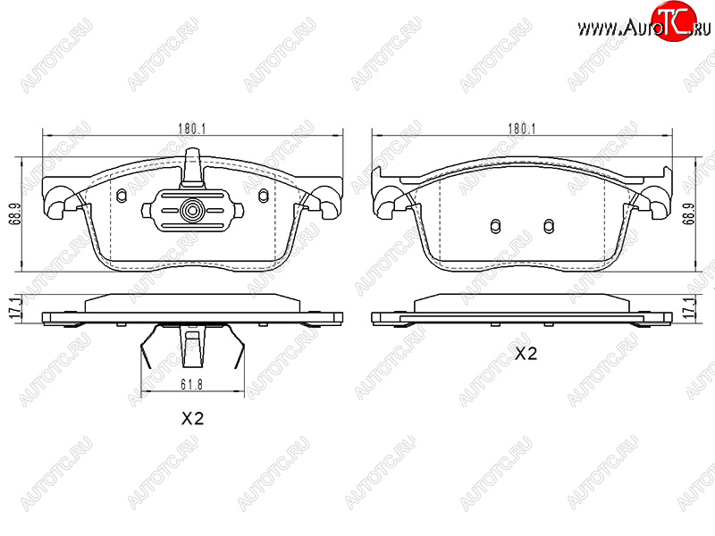 2 599 р. Колодки тормозные передние FL-FR SAT  CITROEN Jumpy (2016-2022), CITROEN SpaceTourer (2016-2022), Peugeot Expert (2016-2024), Peugeot Traveller (2016-2024)  с доставкой в г. Йошкар-Ола