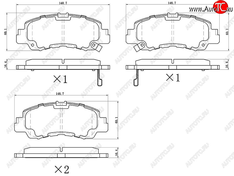 1 559 р. Колодки тормозные перед FR-FL SAT  Mitsubishi Eclipse Cross  GK (2017-2021) дорестайлинг  с доставкой в г. Йошкар-Ола