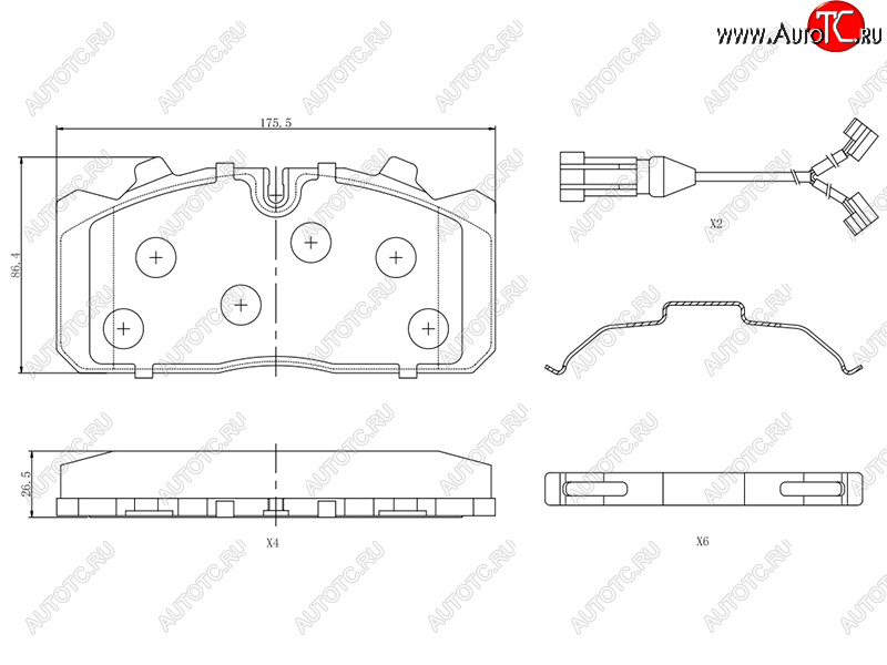 4 799 р. Колодки тормозные перед FL-FR SAT  ГАЗ ГАЗель Next ( A21,A22, С41, С42,  A21,A22, С41, С42, Фермер,  A60,A63, A64,  A62,А65,  A31,A32, C45, C46) - ГАЗель NEXT Citiline  А68 (система Wabco PA с датчиком)  с доставкой в г. Йошкар-Ола