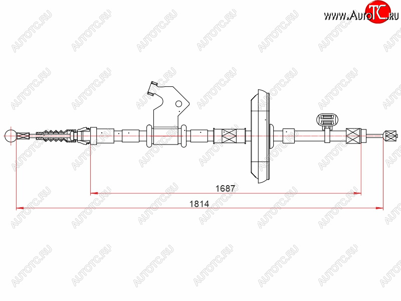 1 199 р. Трос ручного тормоза RH SAT Opel Astra J GTC (2011-2018) (дисковые тормоза)  с доставкой в г. Йошкар-Ола