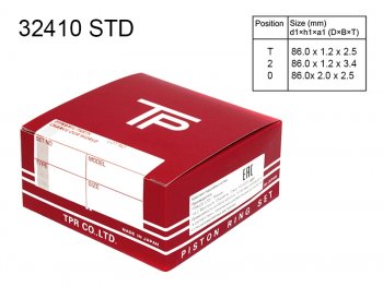 Кольца поршневые (комплект) STD K20A TPR Honda CR-V RD4,RD5,RD6,RD7,RD9  дорестайлинг (2001-2004)