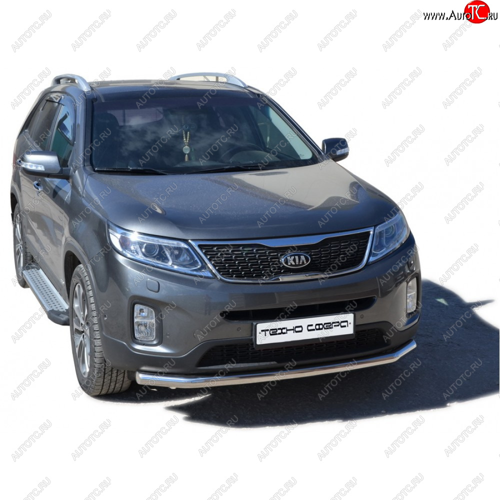 27 799 р. Пороги бумер алюминиевые с резинкой, Техно Сфера KIA Sorento MQ4 (2020-2022) (Черный глянец)  с доставкой в г. Йошкар-Ола