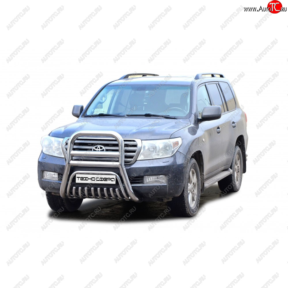 14 999 р. Передок крашенная d63.5, Техно Сфера Toyota Land Cruiser 200 дорестайлинг (2007-2012) (Черный матовый)  с доставкой в г. Йошкар-Ола