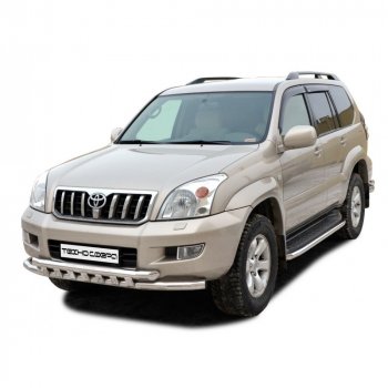 Защита порогов труба декор крашенная d51, Техно Сфера Toyota Land Cruiser Prado J120 (2002-2009)