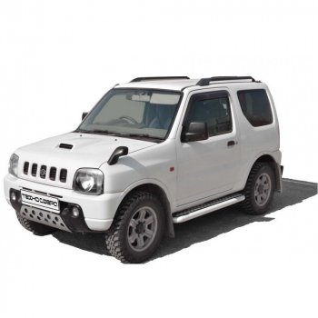 Защита порогов с алюминиевым листом крашенная d63.5, Техно Сфера Suzuki Jimny Sierra JB74 3 дв. (2018-2024)