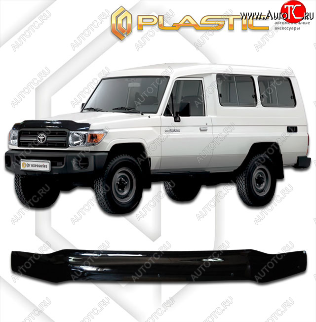 2 049 р. Дефлектор капота (78 кузов) CA-Plastic  Toyota Land Cruiser  70 (2007-2023) 3 дв. 3-ий рестайлинг (серия Сlassic черный, без надписи)  с доставкой в г. Йошкар-Ола