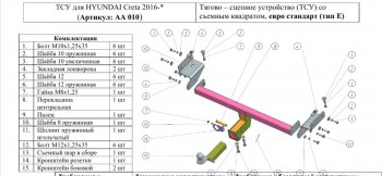 9 399 р. Фаркоп (шар E) Авто-Арсенал Hyundai Creta GS дорестайлинг (2015-2019)  с доставкой в г. Йошкар-Ола. Увеличить фотографию 8