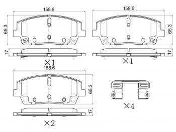 Колодки тормозные передние FR-FL SAT  Hyundai (Хюндаи) Palisade (палисад)  LX2 (2018-2022),  Santa Fe (Санта)  TM (2018-2022), KIA (КИА) Sorento (соренто) ( UM/Prime,  MQ4) (2014-2022)