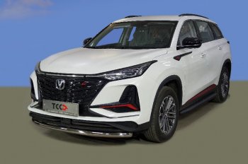 Защита переднего бампера нижняя d60,3 мм ТСС Тюнинг Changan CS75 Plus (2022-2024)  (нержавейка)