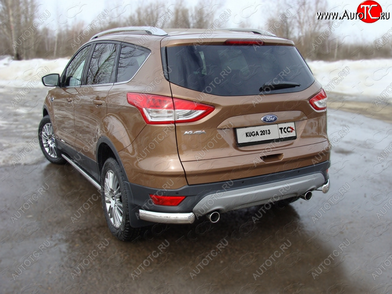 1 000 000 р. Защита задняя уголки овальные 75х42 мм, ТСС Тюнинг Ford Kuga 2 дорестайлинг (2013-2016)  с доставкой в г. Йошкар-Ола