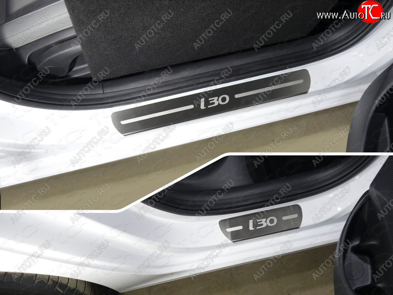 4 699 р. Накладки на пороги 4шт, ТСС Тюнинг  Hyundai I30  3 PD - I30 Fastback  PD ( лист шлифованный надпись I30)  с доставкой в г. Йошкар-Ола