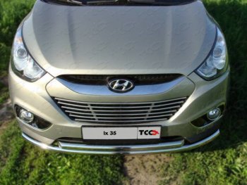 15 299 р. Защита переднего бампера нижняя d50,8*50,8 мм ТСС Тюнинг Hyundai IX35 LM дорестайлинг (2009-2013) (нержавейка)  с доставкой в г. Йошкар-Ола. Увеличить фотографию 1