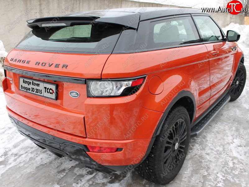 21 349 р. Пороги алюминиевые с пластиковой накладкой ТСС Тюнинг  Land Rover Range Rover Evoque  1 L538 (2015-2018) рестайлинг 3 дв. (карбон серые)  с доставкой в г. Йошкар-Ола