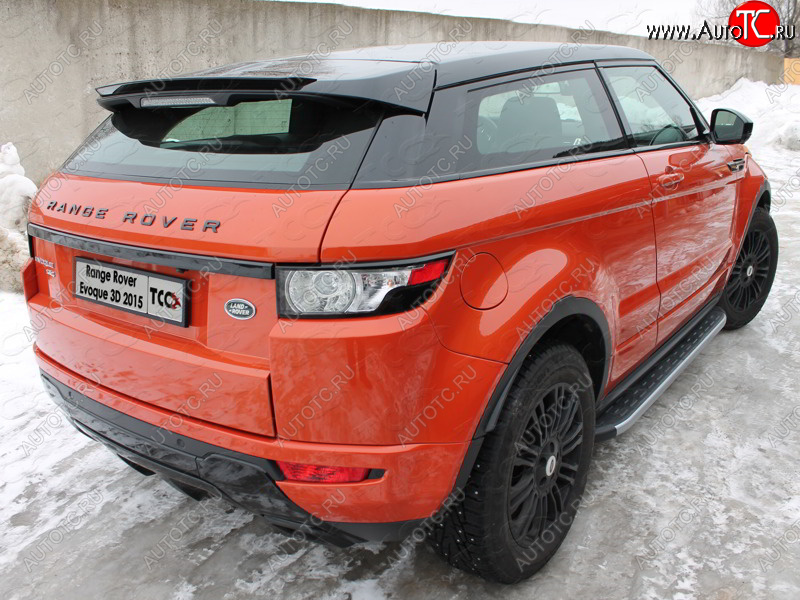 21 349 р. Пороги алюминиевые с пластиковой накладкой, ТСС Тюнинг  Land Rover Range Rover Evoque  1 L538 (2015-2018) рестайлинг 3 дв. (карбон серебро )  с доставкой в г. Йошкар-Ола