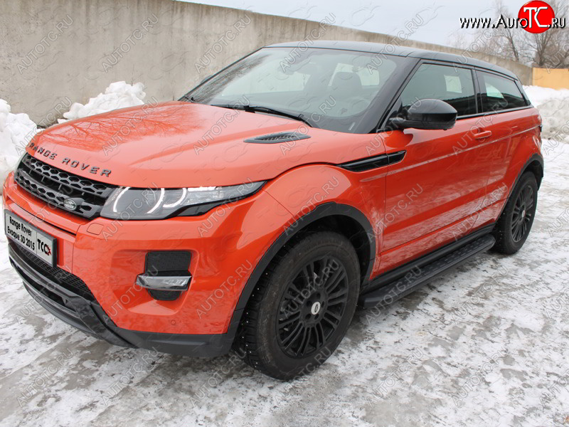 21 349 р. Пороги алюминиевые с пластиковой накладкой ТСС Тюнинг  Land Rover Range Rover Evoque  1 L538 (2015-2018) рестайлинг 5 дв. (карбон черные)  с доставкой в г. Йошкар-Ола