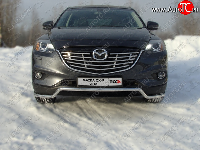 15 999 р. Защита переднего бампера нижняя d42,4 мм ТСС Тюнинг  Mazda CX-9  TB (2012-2015) 2-ой рестайлинг (нержавейка)  с доставкой в г. Йошкар-Ола