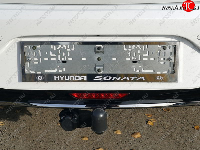 6 449 р. Рамка гос. номера ТСС Тюнинг  Hyundai Sonata  DN8 (2019-2022) (нержавейка)  с доставкой в г. Йошкар-Ола