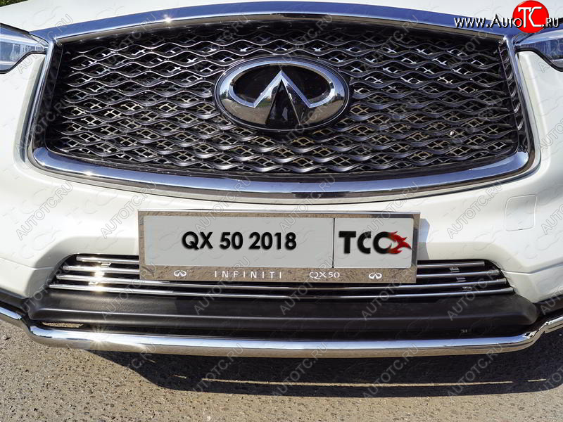 6 449 р. Рамка гос. номера ТСС Тюнинг  INFINITI Qx50  J55 (2017-2022) (нержавейка)  с доставкой в г. Йошкар-Ола