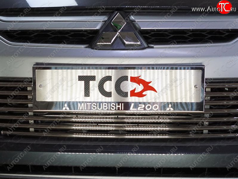 4 999 р. Рамка гос. номера ТСС Тюнинг  Mitsubishi L200  5 KK,KL (2018-2022) рестайлинг (нержавейка)  с доставкой в г. Йошкар-Ола