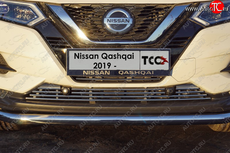 4 999 р. Рамка гос. номера ТСС Тюнинг  Nissan Qashqai  2 (2017-2022) J11 рестайлинг (нержавейка)  с доставкой в г. Йошкар-Ола