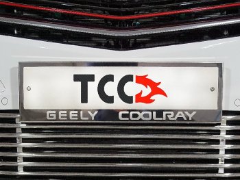 4 999 р. Рамка гос. номера ТСС Тюнинг  Geely Coolray  SX11 (2018-2023) дорестайлинг (нержавейка)  с доставкой в г. Йошкар-Ола. Увеличить фотографию 1