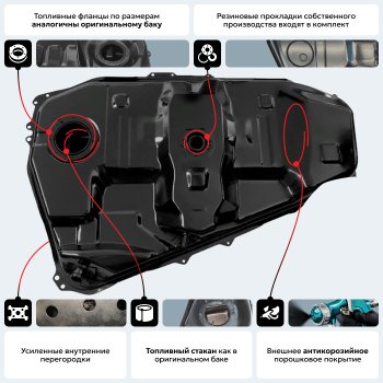 19 499 р. Топливный бак ORKA Toyota Corolla Verso AR10 (2004-2009) (стальной (антикоррозия))  с доставкой в г. Йошкар-Ола. Увеличить фотографию 18