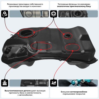 19 849 р. Топливный бак стальной (антикоррозия) Peugeot 4007 (2007-2012)  с доставкой в г. Йошкар-Ола. Увеличить фотографию 18