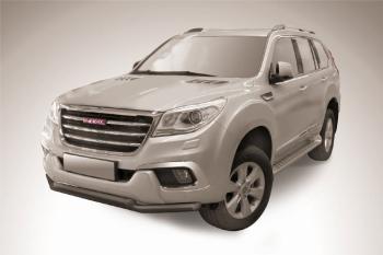 Защита переднего бампера d57+d57 двойная Slitkoff Haval H9 1-ый рестайлинг (2017-2019) ()