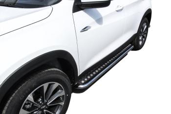 Защита порогов d57 с листом Slitkoff Nissan Murano 2 Z51 рестайлинг (2010-2016) ()