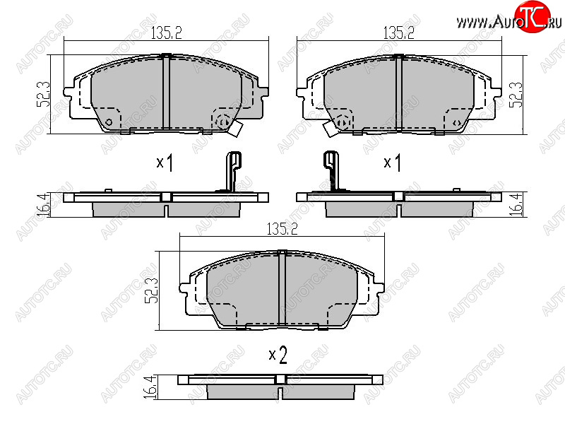 1 069 р. Колодки тормозные перед FL-FR SAT  Honda Civic ( FN,  FK,FN) (2005-2012) купе дорестайлинг, хэтчбэк 5 дв. дорестайлинг, купе рестайлинг, хэтчбэк 5 дв. рестайлинг  с доставкой в г. Йошкар-Ола