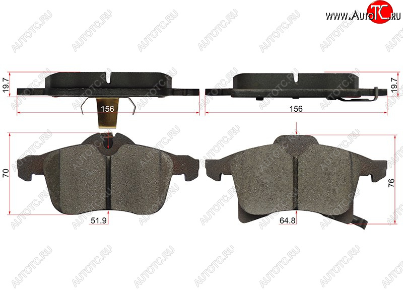 1 589 р. Колодки тормозные перед FR-FL SAT  Opel Astra (G,  H), Corsa (C), Zafira (A)  с доставкой в г. Йошкар-Ола