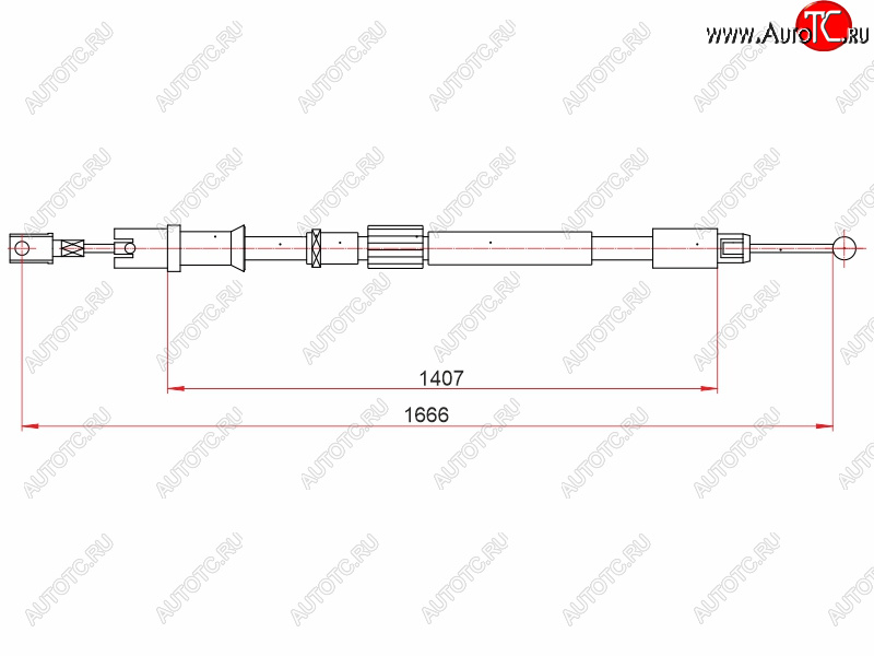 869 р. Трос ручного тормоза LH-RH SAT Mercedes-Benz Sprinter W906 рестайлинг (2014-2018)  с доставкой в г. Йошкар-Ола