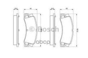 Колодки тормозные передние (4шт.) BOSCH KIA Rio 2 JB дорестайлинг, хэтчбэк 5 дв. (2005-2009)