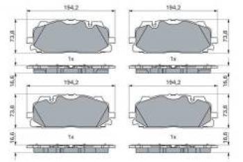Колодки тормозные передние (4шт.) BOSCH Audi Q7 4M дорестайлинг (2015-2020)
