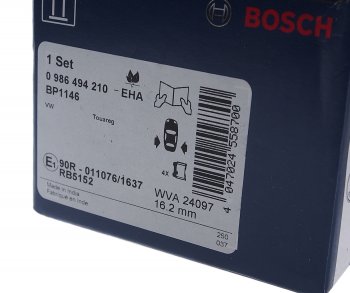 2 479 р. Колодки тормозные задние (4шт.) BOSCH Volkswagen Touareg GP рестайлинг (2006-2010)  с доставкой в г. Йошкар-Ола. Увеличить фотографию 3